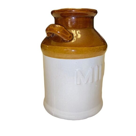 Vintage Ceramic Brown and White Decorative Milk Jug - Picture 3 of 11